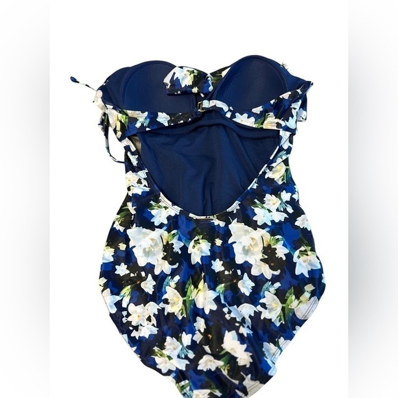 Nicole Miller Swim Floral Ruffle Bandeau Womens Nicole - Picture 3 of 3